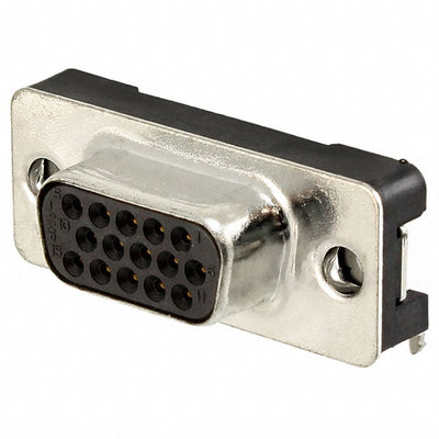 5177802-9 by TE Connectivity AMP Connectors - CONNECTOR D-SUB HD RCPT 15P R/A SLDR