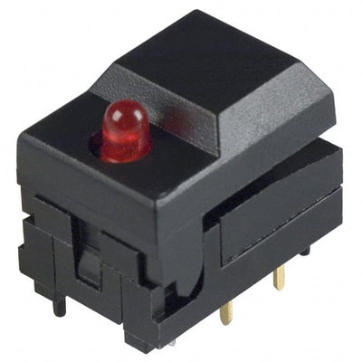 5501MBLKRED by E-Switch - PUSH SWITCH SPDT 0.3A 12V