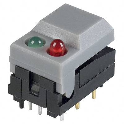 5501MGRYREDGRN by E-Switch - PUSH SWITCH SPDT 0.3A 12V