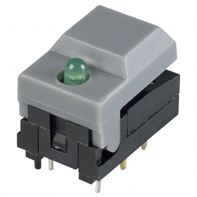 5501MGRYGRN by E-Switch - PUSH SWITCH SPDT 0.3A 12V