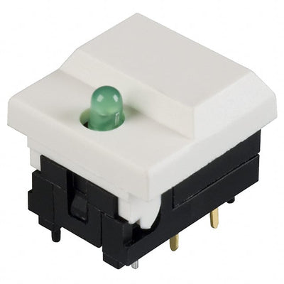 5511MWHTGRN by E-Switch - PUSH SWITCH SPDT 0.03A 12V