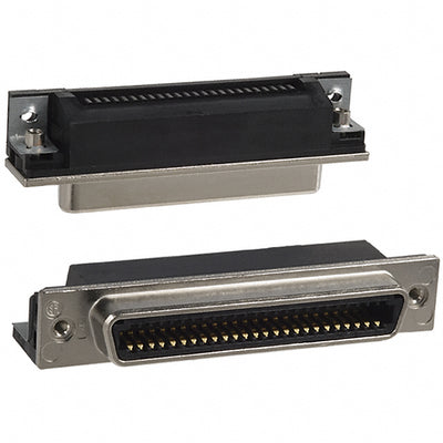 5553813-3 by TE Connectivity AMP Connectors - CONNECTOR RECPT 50POS R/A SOLDER