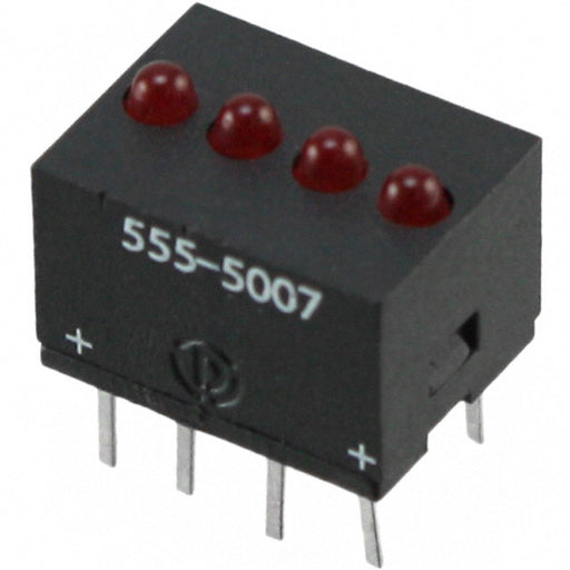 5555007F by Dialight - LED CBI 2MM RED 5V RES QUAD TH