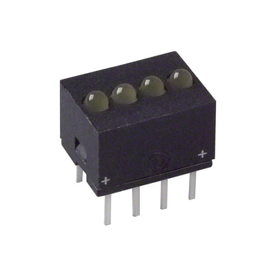 5555403F by Dialight - LED CBI 2MM YLW 5V RES QUAD TH