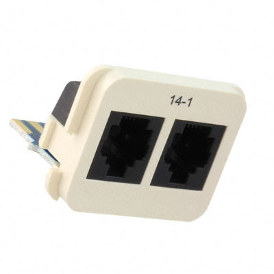 555614-1 by TE Connectivity AMP Connectors - INSERT 6P6C JACK DUAL TO PCB