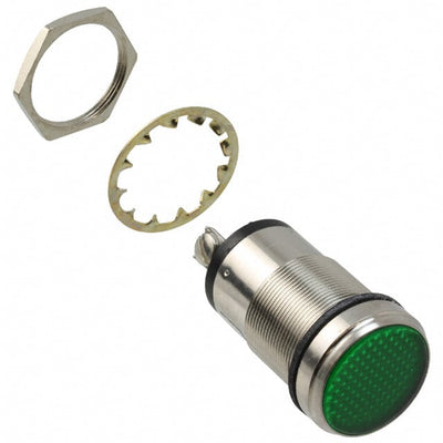5561603304F by Dialight - LED PNL MT 1"" 12V WT FLAT GRN