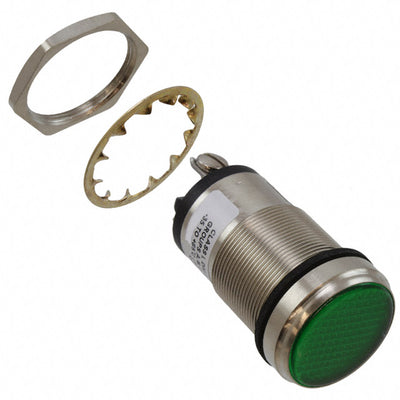 5561603324F by Dialight - LED 1"" FLAT GRN PMI 12V C1D2