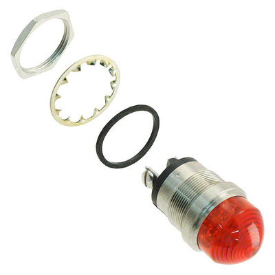 5563503304F by Dialight - LED PNL MT 1"" 12V WT DOME RED
