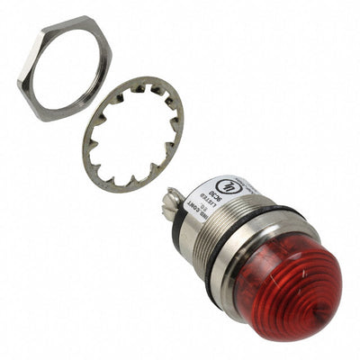 5563505304F by Dialight - LED PNL MT 1"" 125VAC WT DOME RED