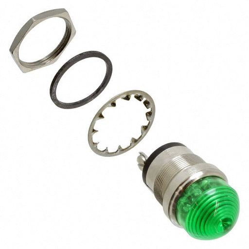 5563604304F by Dialight - LED PNL MT 1"" 24V WT DOME GRN