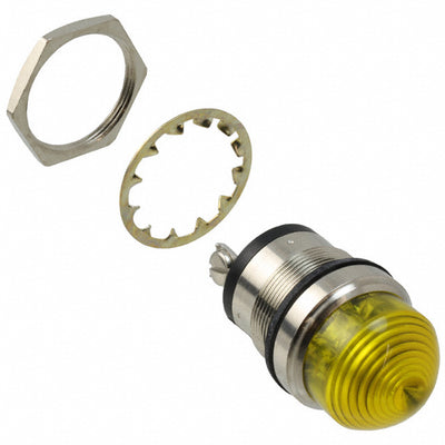 5563704304F by Dialight - LED PNL MT 1"" 24V WT DOME YEL