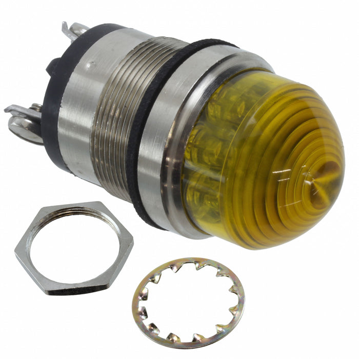 5563706304F by Dialight - LED PNL MT 1"" 72V WT DOME YELLOW