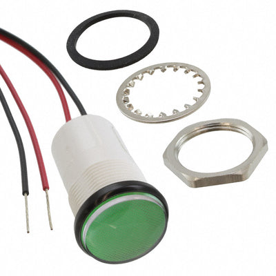 5571605203F by Dialight - LED PNL MT 11/16"" 24V WT GREEN