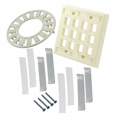 558086-1 by TE Connectivity AMP Connectors - FACEPLATE DBL GANG 12PORT ALMOND