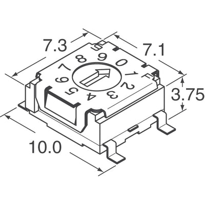 SH-7040TB by Nidec Components Corporation - SW ROTARY DIP GRAY CODE 100MA 5V