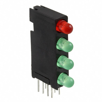 5680101222F by Dialight - LED CBI 3MM 4X1 RED,GRN,GRN,GRN