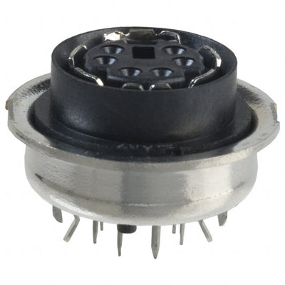 5750329-2 by TE Connectivity AMP Connectors - CONNECTOR RECPT FMALE MINI DIN 6P SLDR