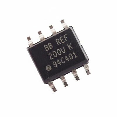 Electronic component with 'BB REF' and '200U K' text on a white background