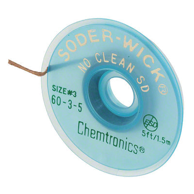 60-3-5 by Chemtronics - DESOLDER BRAID NO-CLN 0.08"" 5