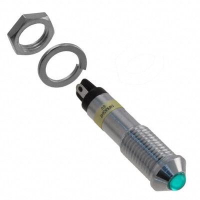 6071212130F by Dialight - LED PNL MT 7MM 12V CHROME GREEN
