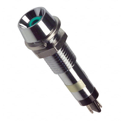 6072212130F by Dialight - LED PNL MT 7MM 12V CHROME GREEN