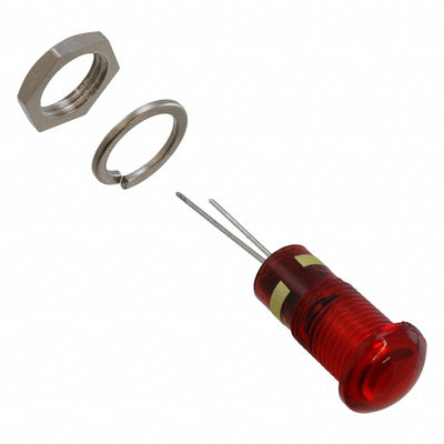 6081131110F by Dialight - LED PNL IND 8MM RED LOCKWASH/NUT