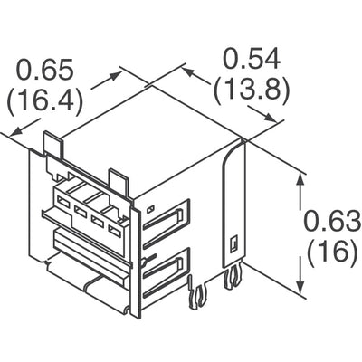 55917-000LF by Amphenol ICC (FCI) - CONNECTOR RECPT USB2.0 A/PWR COMBO R/A