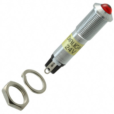 6091112140F by Dialight - LED PNL MT 9MM 24V CHROME RED