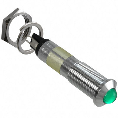 6091212130F by Dialight - LED PNL MT 9MM 12V CHROME GREEN