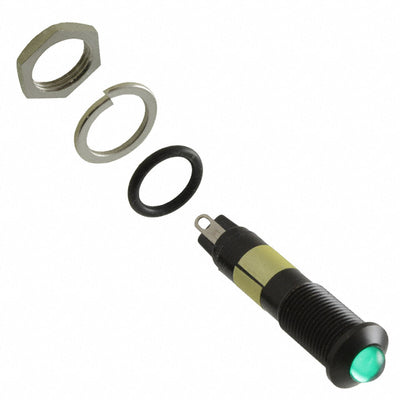 6091222330F by Dialight - LED 9MM PMI G 12V BLK HS W GASKT
