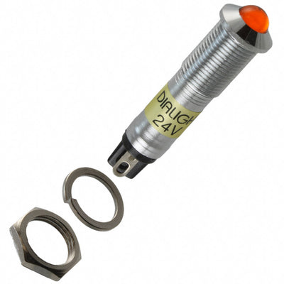 6091312140F by Dialight - LED PNL MT 9MM 24V CHROME YELLOW