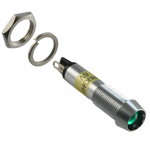 6092212130F by Dialight - LED PNL MT 9MM 12V CHROME GREEN