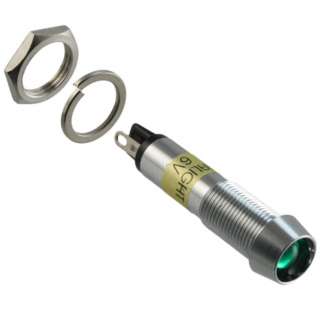 6092212130F by Dialight - LED PNL MT 9MM 12V CHROME GREEN