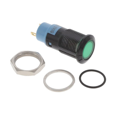 6123232130F by Dialight - LED PANEL MNT 12MM GREEN 12VDC
