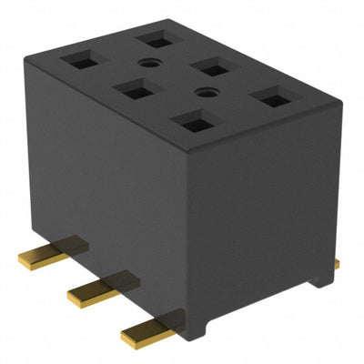 TLE-103-01-G-DV-K by Samtec Inc. - CONNECTOR RECPT 6POS 0.079 GOLD SMD