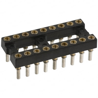 614-43-318-31-012000 by Mill-Max Manufacturing Corp. - CONNECTOR IC DIP SOCKET 18POS GOLD