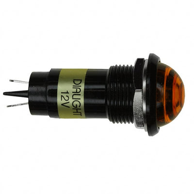 6161332130F by Dialight - LED PANEL MNT 16MM YELLOW 12VDC