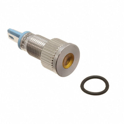 6201303304F by Dialight - 8MM FLT PMI YLW 12 VDC W/TERMS