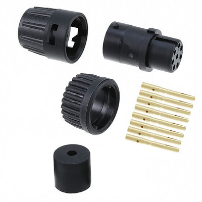 6280-8SG-311 by Conxall/Switchcraft - CONNECTOR PLUG FMALE 8POS GOLD CRIMP