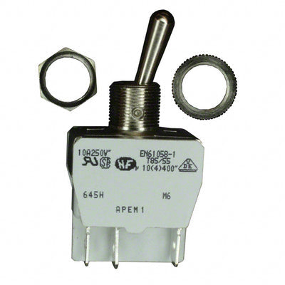 645H by APEM Inc. - SWITCH TOGGLE DPDT 10A 250V