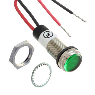 6561203303F by Dialight - LED 1/2"" FLAT GRN 12VDC LEAD