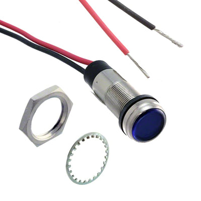 6561409303F by Dialight - LED 1/2"" FLAT BLUE 230VAC LEAD