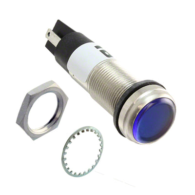 6561406304F by Dialight - LED 1/2"" FLAT BLUE 28VDC TERM