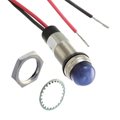 6563404303F by Dialight - LED 1/2"" DOME BLUE 24VDC LEAD