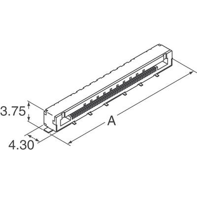 FI-R51S-HF by JAE Electronics - CONNECTOR RECPT 51P 0.02 GOLD SMD R/A