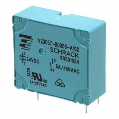 V23057B0006A102 by TE Connectivity Potter & Brumfield Relays - RELAY GEN PURPOSE SPST 5A 24V