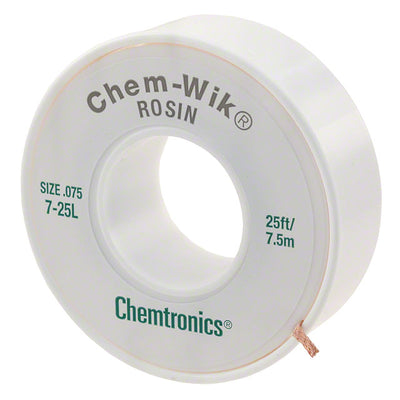 7-25L by Chemtronics - DESOLDER BRAID ROSIN 0.075"" 25