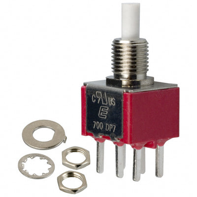 700DP7B10M2QEH by E-Switch - PUSH SWITCH BUTTON DPDT 3A 120V