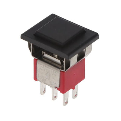 700DP7M1QEAP2BLKBLK by E-Switch - SWITCH PB DPDT 3A 120V