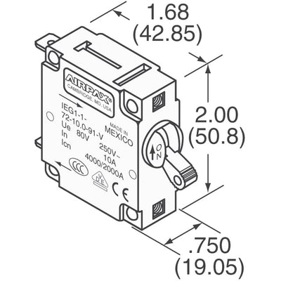 IEG1-35628-15-V by Sensata-Airpax - CIR BRKR MAG-HYDR LEVER